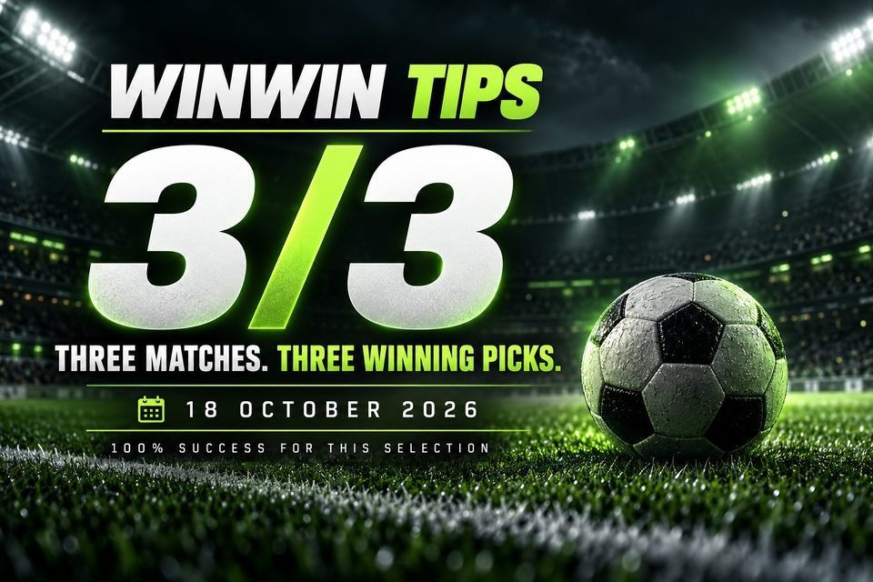 WINWIN TIPS results illustration: three out of three successful picks, 18 October 2026.